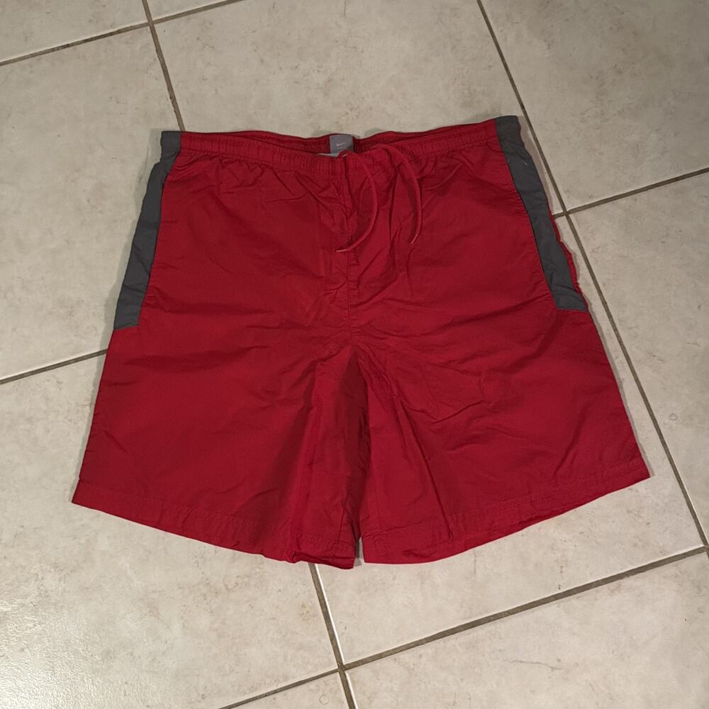 Nike Red Lined XL Swim Trunks VTG Mens